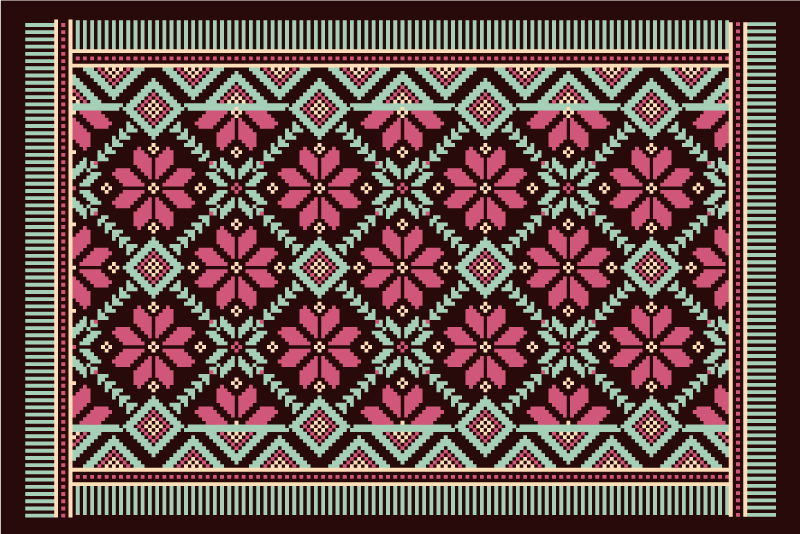 Alfombra vinilo salón inspiración floral nórdica - TenVinilo