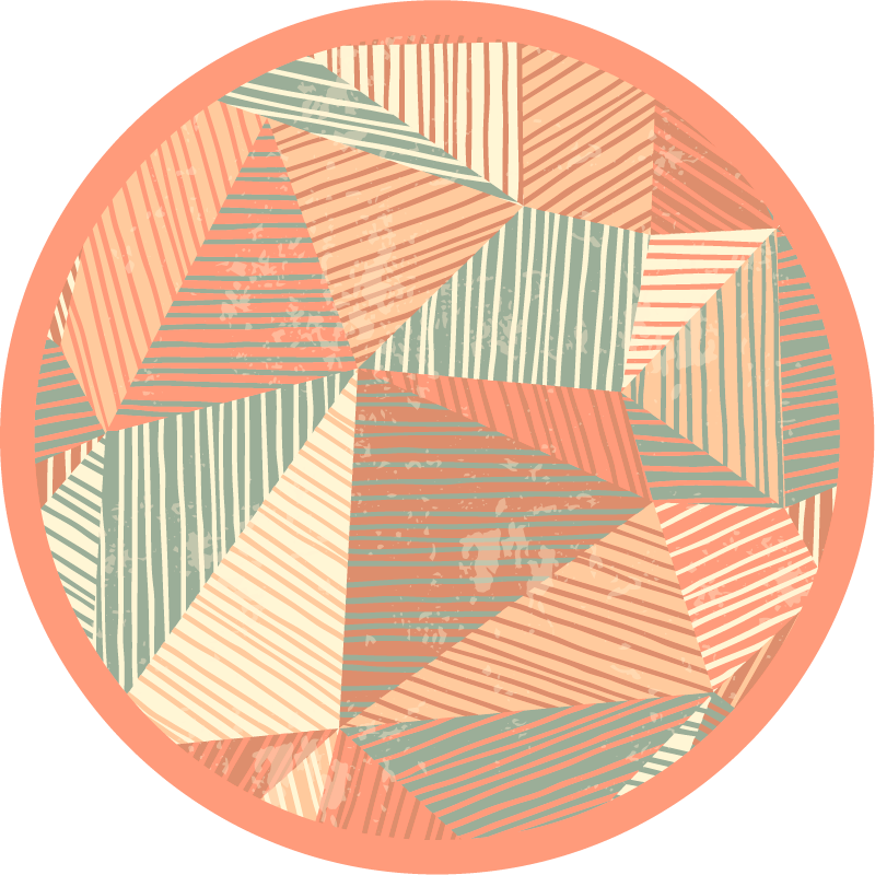 Alfombra vinílica geométrica juego de colores de triángulos - TenVinilo