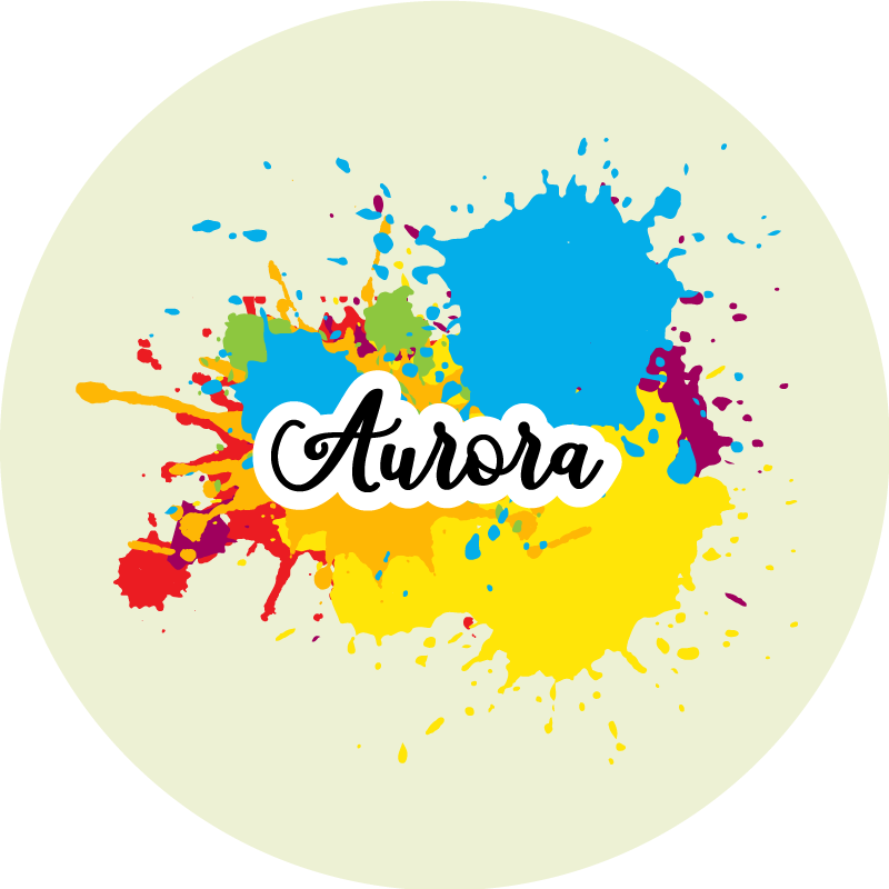 Alfombra vinílica textura ilustración salpicada con nombre - TenVinilo