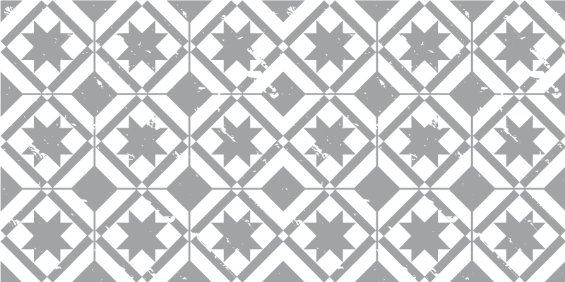 Alfombra vinílica mosaico de azulejos estrellados - TenVinilo
