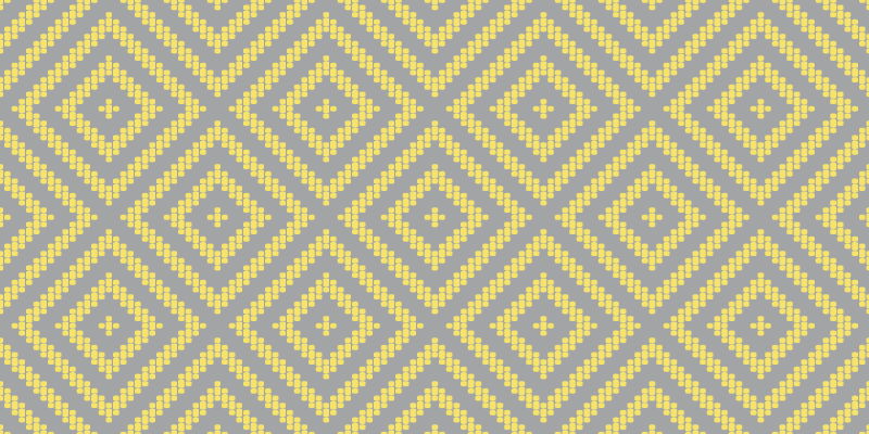 Alfombra vinílica geométrica patrón cuadrado amarillo y gris - TenVinilo