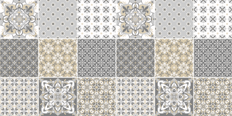 Alfombra vinilo cocina azulejos grises marroquíes - TenVinilo