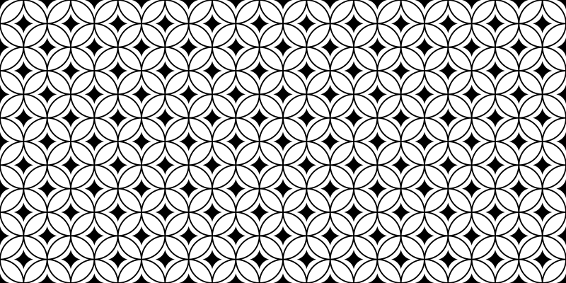 Alfombra hidráulica vinílica círculos blancos y negros - TenVinilo