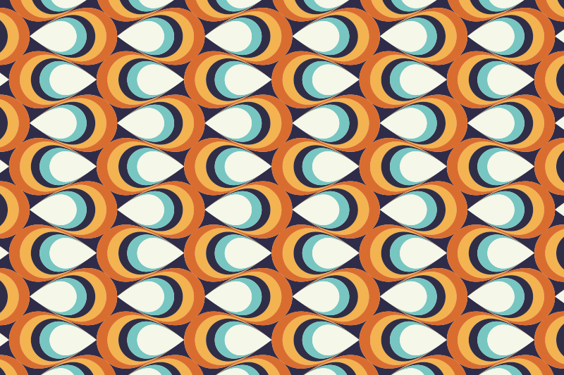 Alfombra vinílica geométrica elemento de remolino retro - TenVinilo