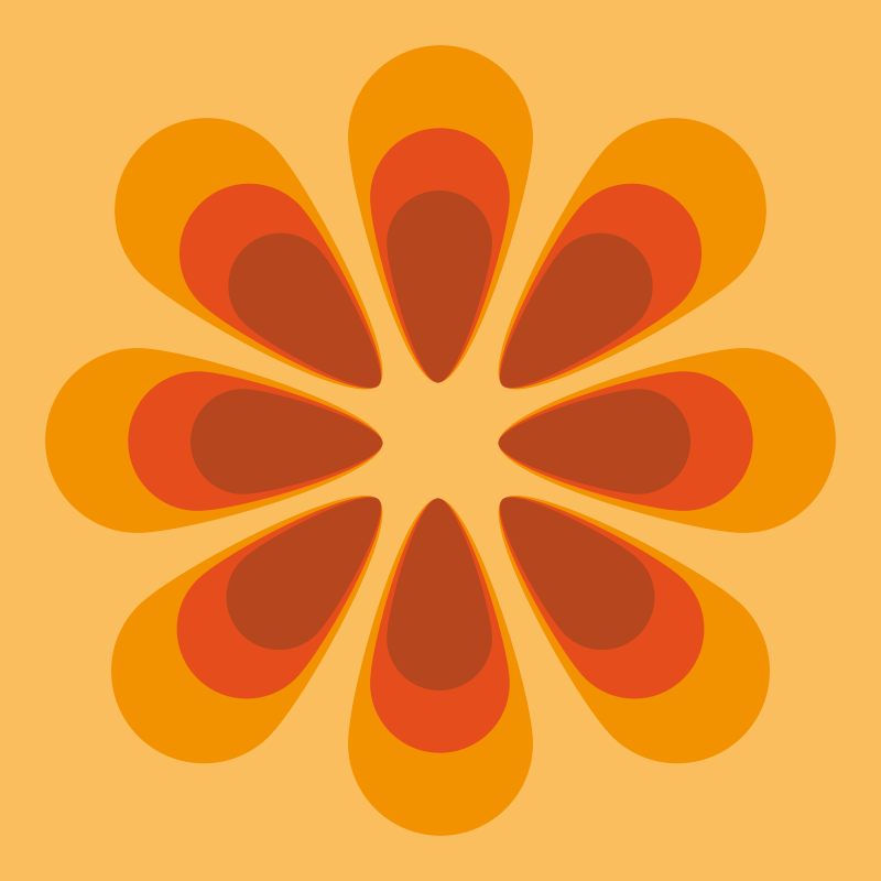 Alfombra vinilo salón forma floral retro - TenVinilo