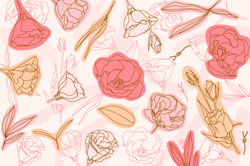 Alfombra vinilo baño flores rosas - TenVinilo