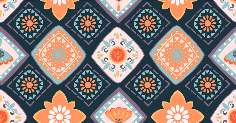 Alfombra vinilo baño azulejos abstractos coloridos - TenVinilo