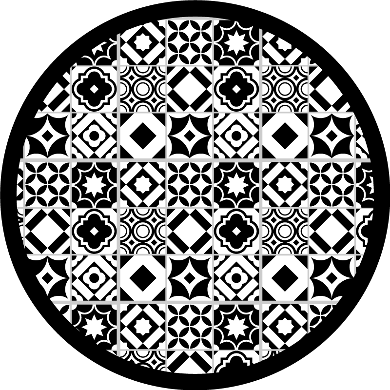 Alfombra vinílica mosaico motivo monocromo - TenVinilo