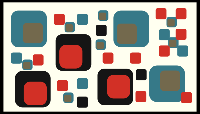 Alfombra vinílica geométrica cuadrados abstractos coloridos - TenVinilo