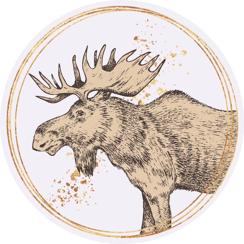 Alfombra vinílica animales ilustración majestuosa de alce - TenVinilo