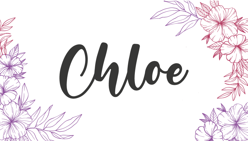 Alfombra vinílica juvenil nombre floral personalizado - TenVinilo