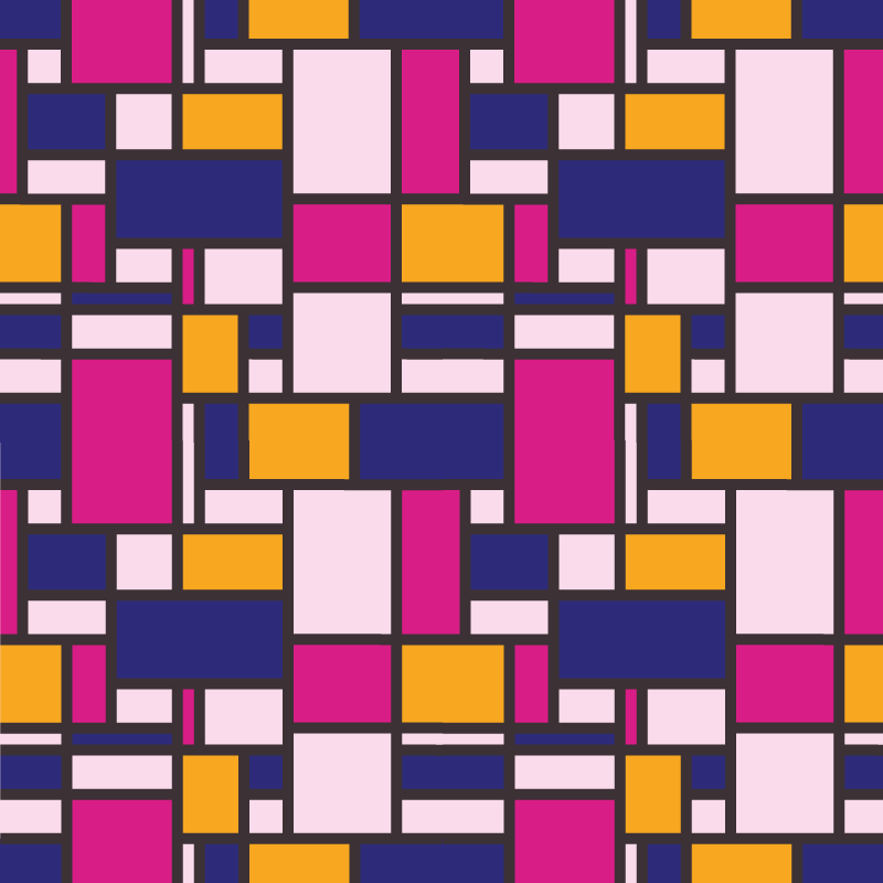 Alfombra vinílica geométrica bloques coloridos - TenVinilo