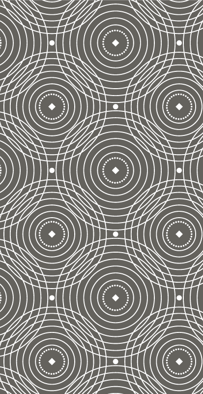 Alfombra vinílica geométrica rayas con patrones circulares - TenVinilo