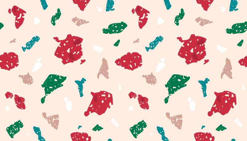 Alfombra vinílica textura diseño de terrazo colorido - TenVinilo