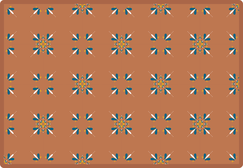 Alfombra vinilo cocina estampado floral ruborizado - TenVinilo