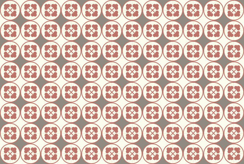 Alfombra vinílica efecto mármol azulejos con patrón circular - TenVinilo