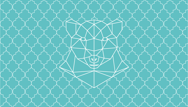 Alfombra vinílica animales diseño geométrico de oso - TenVinilo