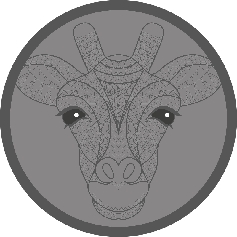 Alfombra vinílica animales diseño de jirafa gris - TenVinilo