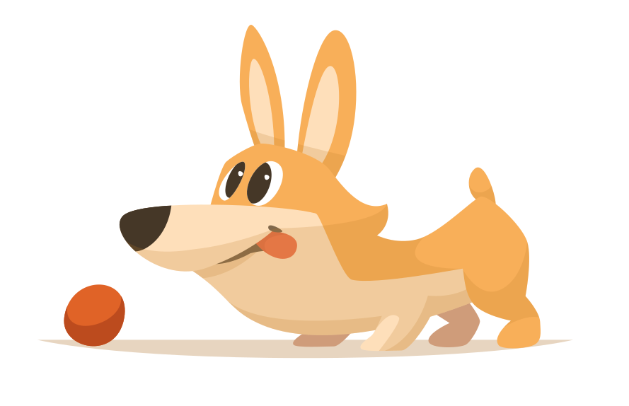 Alfombra vinílica infantil persecución juguetona de corgi - TenVinilo