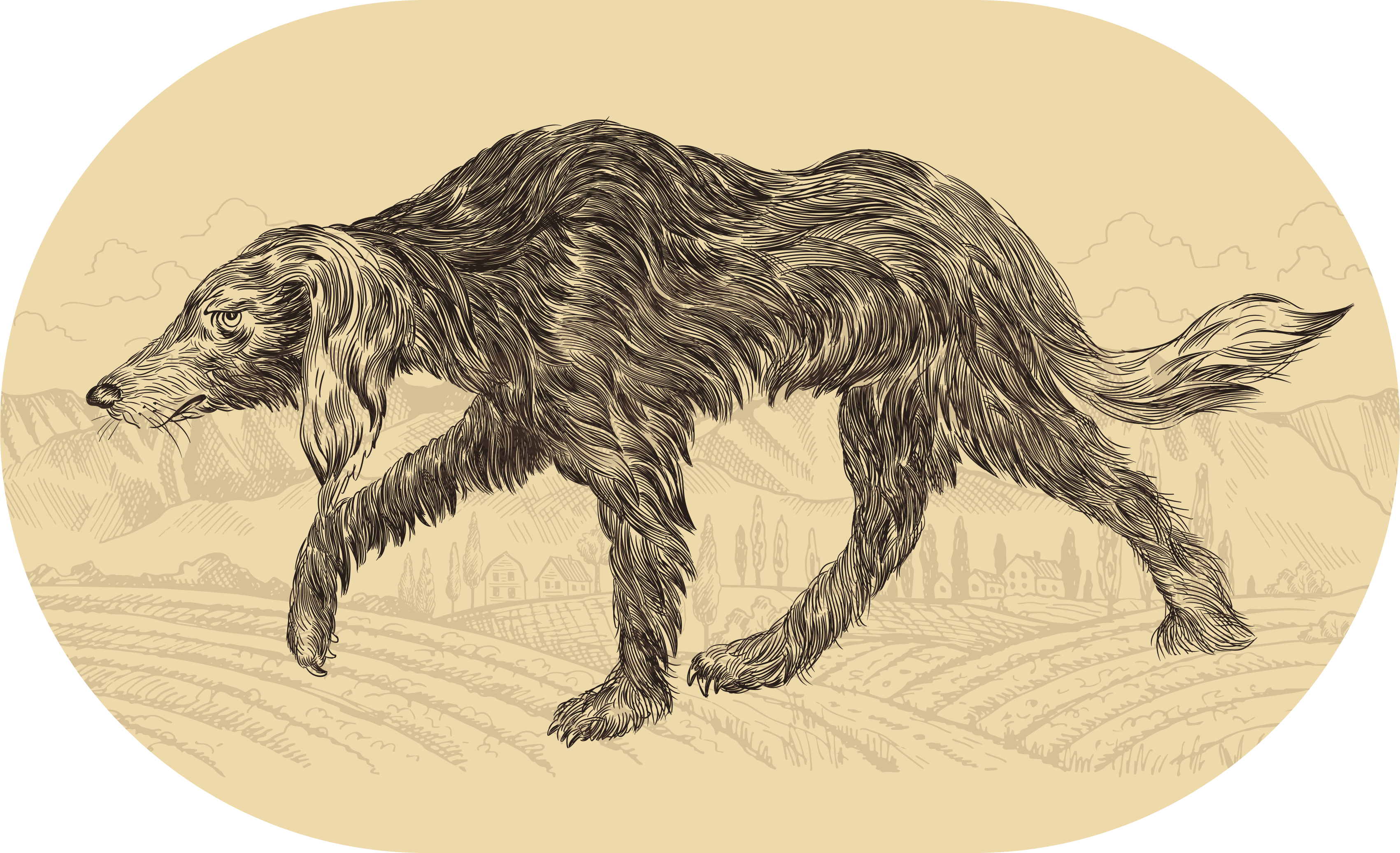 Alfombra vinílica animales elegante silueta canina - TenVinilo