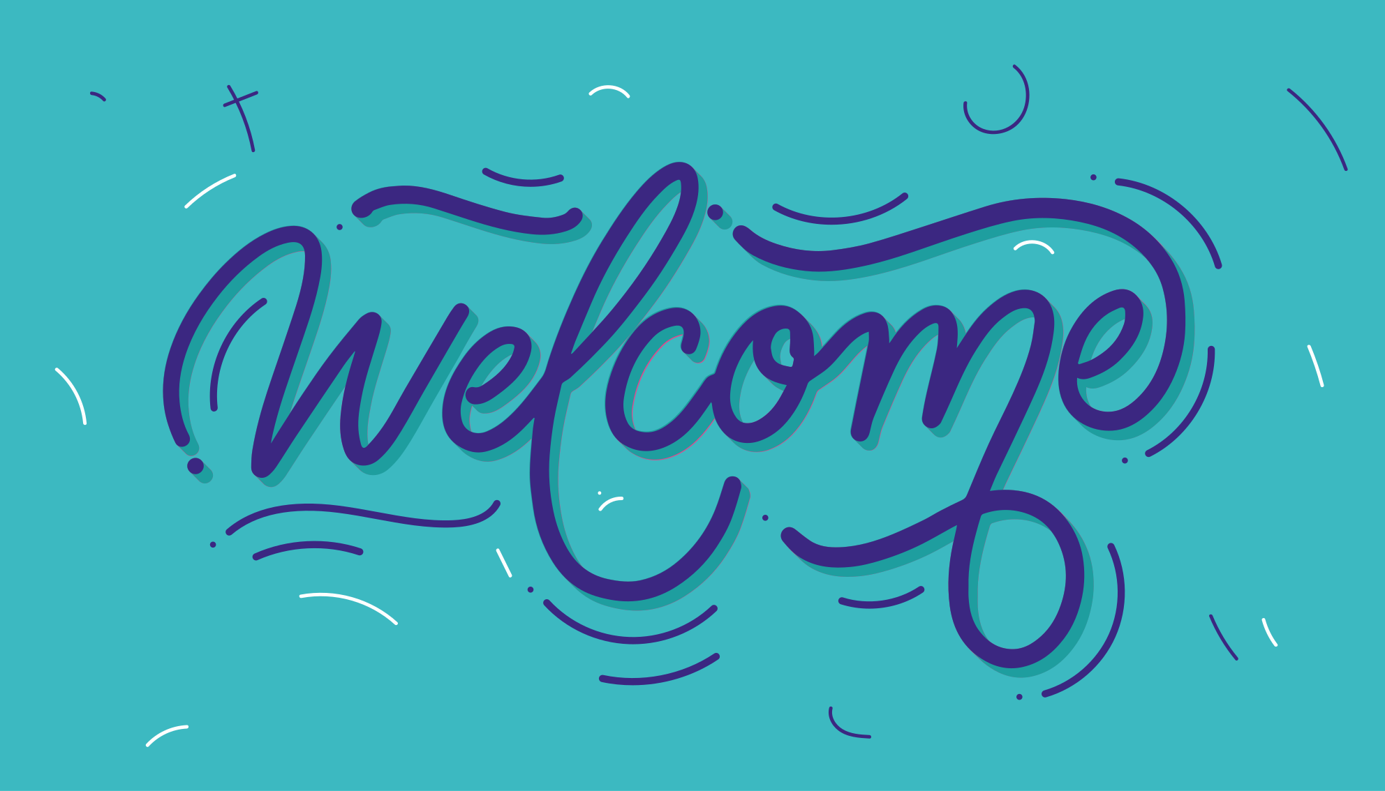 Alfombra vinílica entrada bienvenido diseño azul - TenVinilo