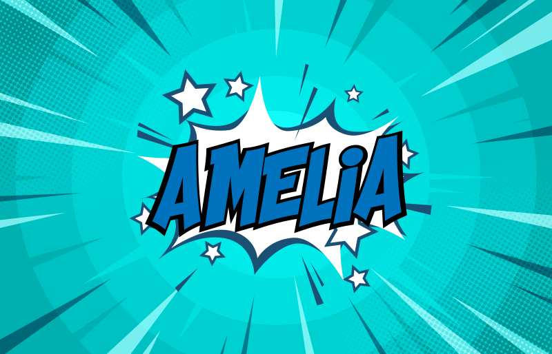 Alfombra vinílica dormitorio con nombre estilo cómic - TenVinilo