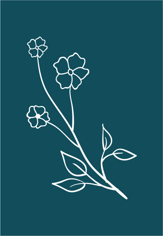 Alfombra vinílica flores tallo floral expresivo - TenVinilo