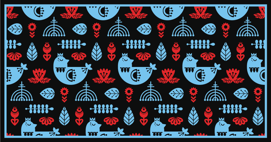 Alfombra vinílica animales patrones populares coloridos - TenVinilo