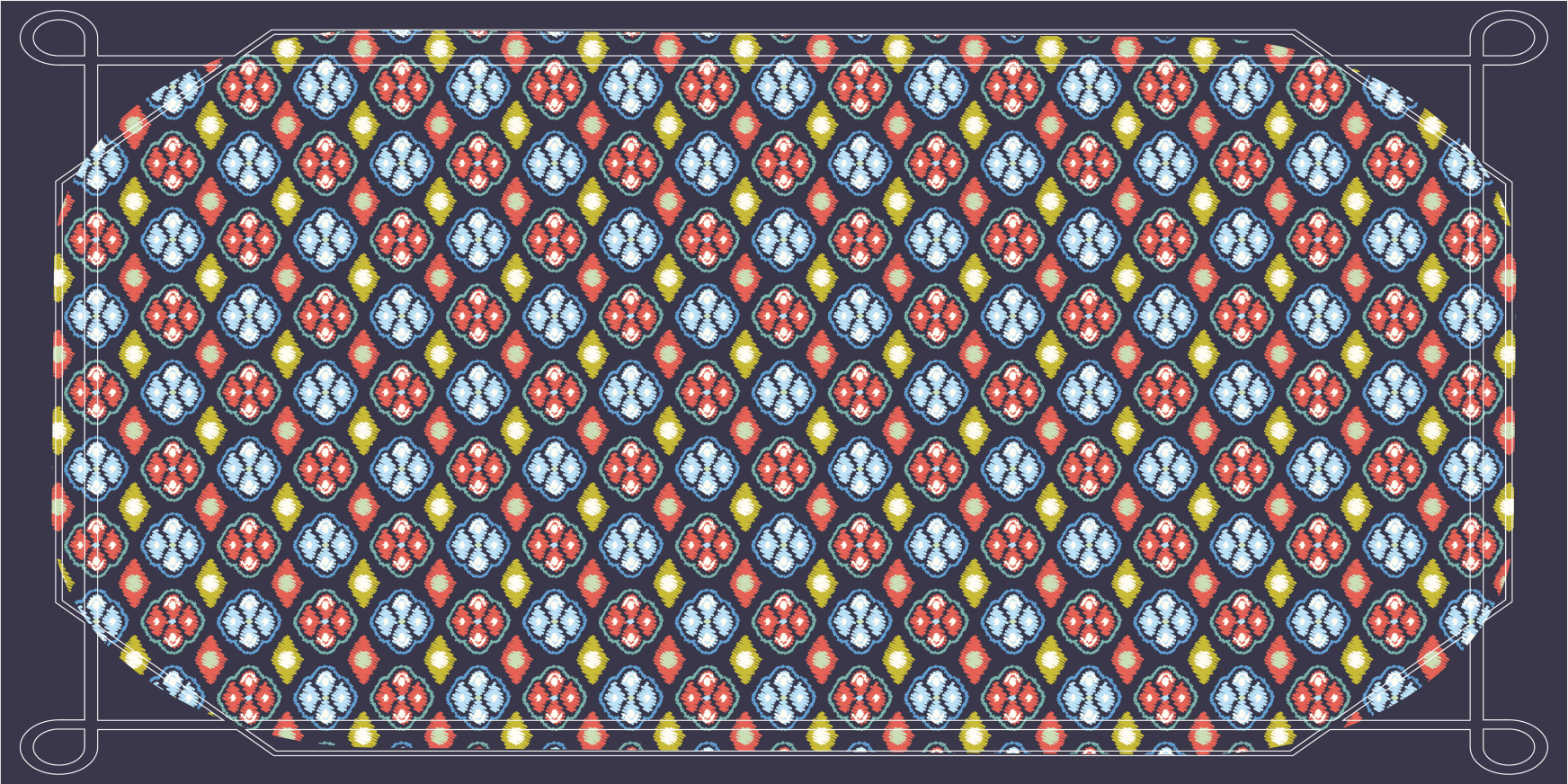 Alfombra vinílica entrada composición de mosaico colorido - TenVinilo