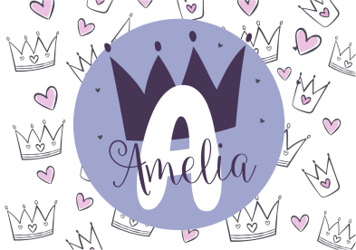 Alfombra vinílica infantil impresión de corona personalizada - TenVinilo