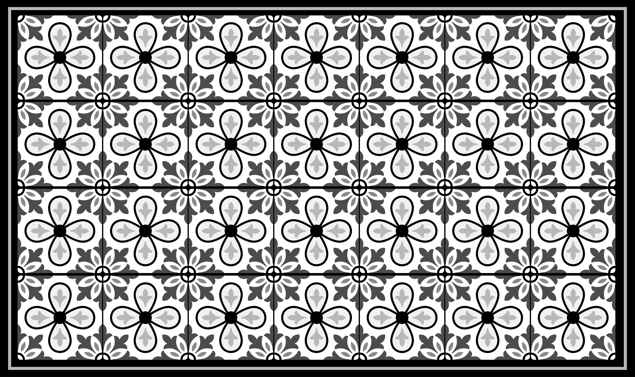Alfombra vinílica cocina azulejos en blanco y negro - TenVinilo
