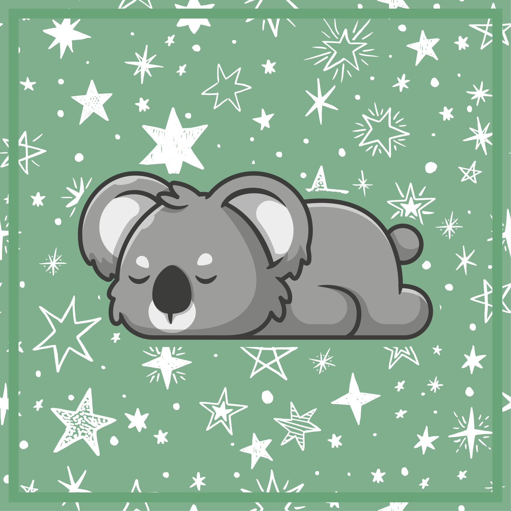 Alfombra vinílica infantil estrellas koala dormidas - TenVinilo