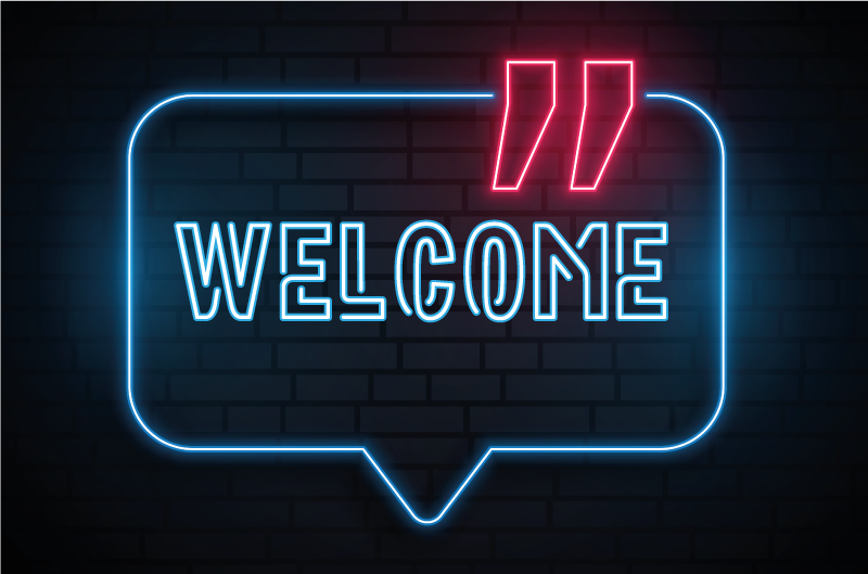 Alfombra vinílica entrada letrero azul neón - TenVinilo