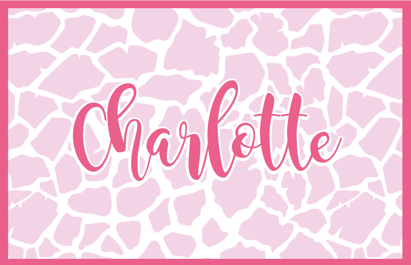 Alfombra vinílica personalizable diseño de vaca rosa - TenVinilo