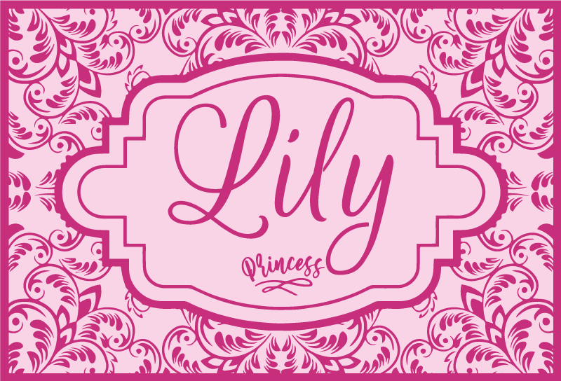 Alfombra vinílica personalizable diseño floral de princesa - TenVinilo