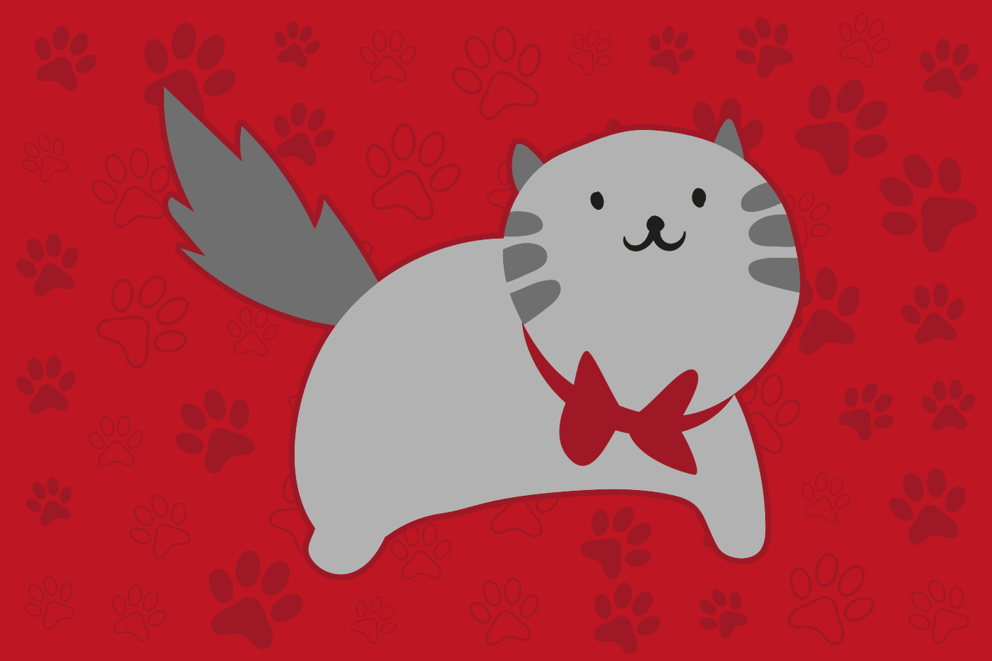 Alfombra vinílica animales ilustración de gato alegre - TenVinilo