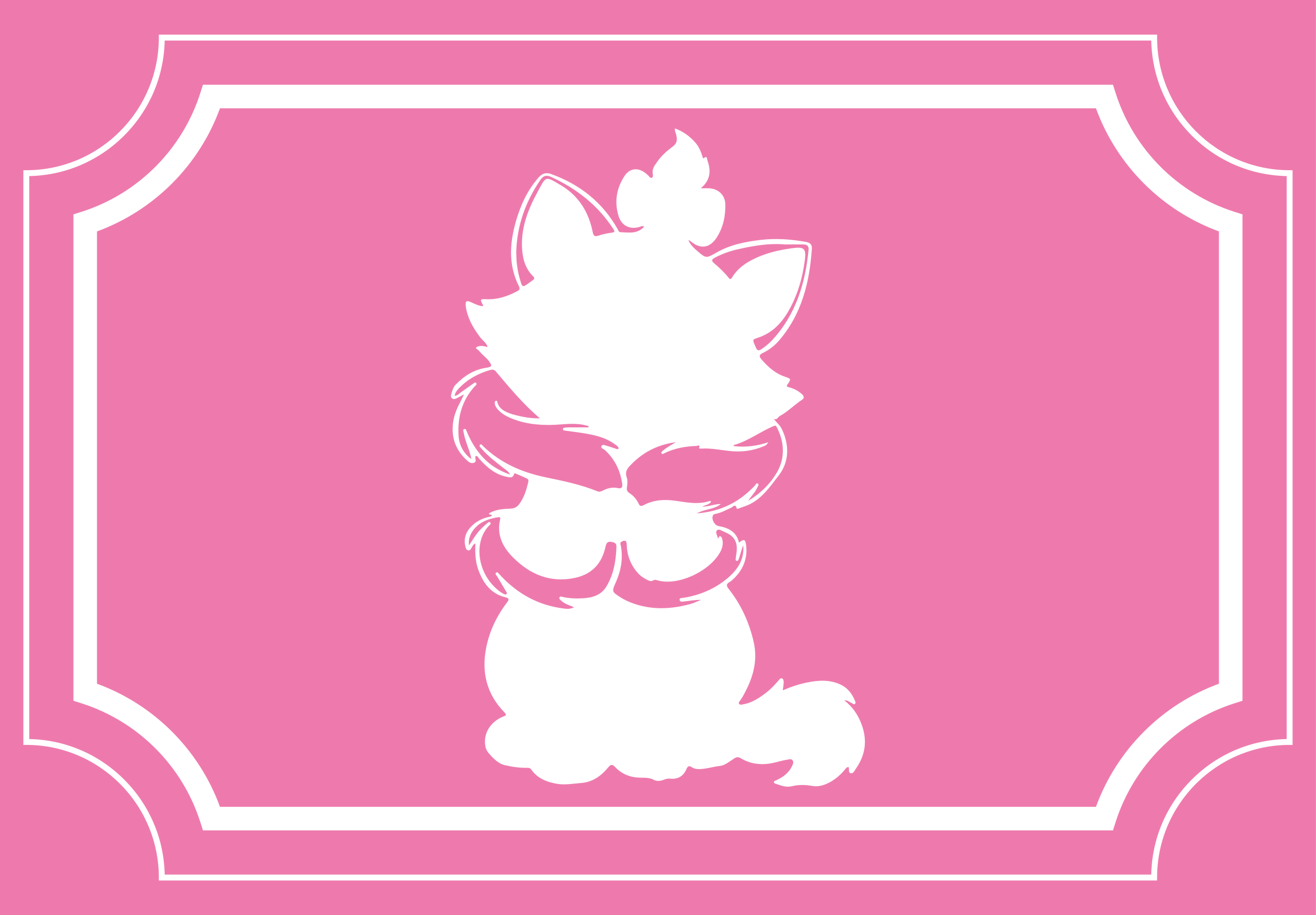 Alfombra vinílica infantil linda silueta de gato - TenVinilo