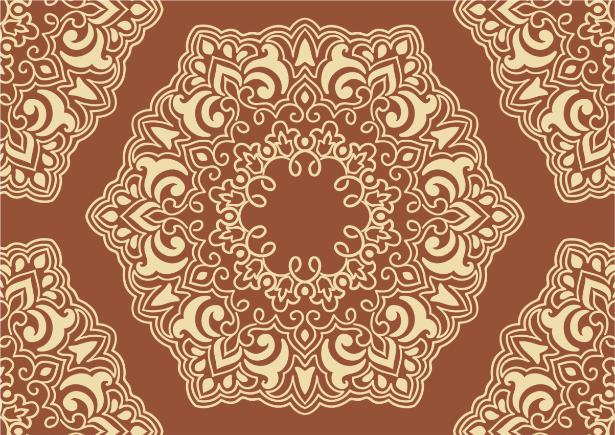 Alfombra vinílica mandala arreglo botánico complejo - TenVinilo