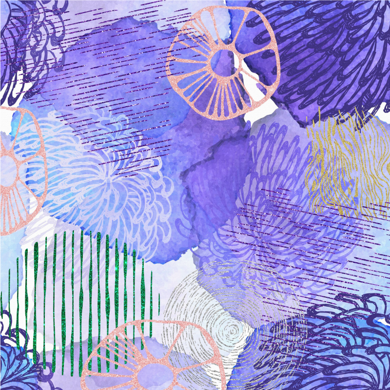 Alfombra vinilo baño patrones florales en espiral - TenVinilo