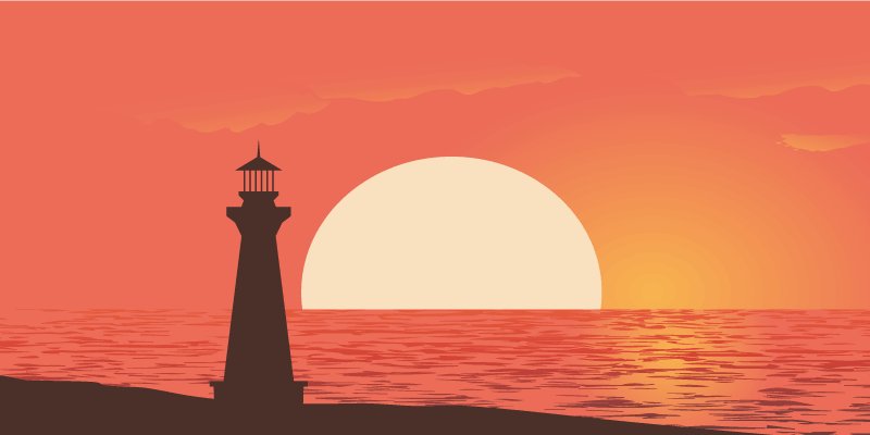 Alfombra vinílica naturaleza vista del atardecer costero - TenVinilo