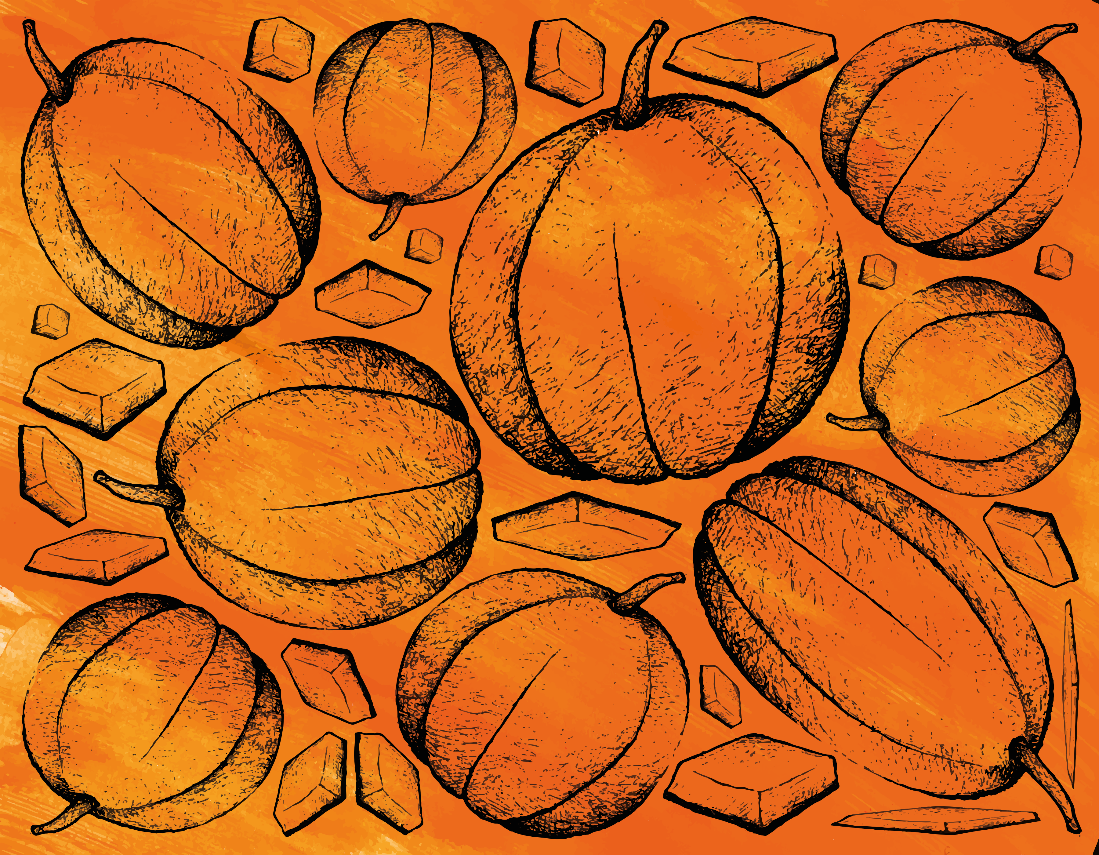 Alfombra vinílica Halloween cosecha de calabaza - TenVinilo