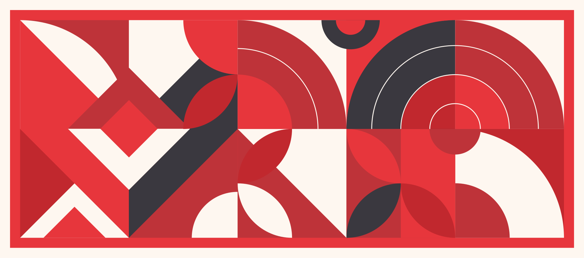 Alfombra de vinilo geométrica Arte geométrico rojo - TenVinilo