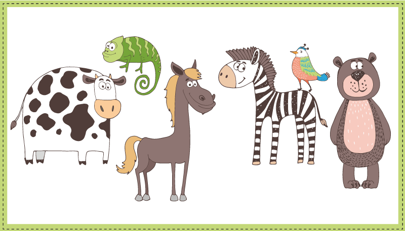 Alfombra vinílica infantil lindos amigos animales - TenVinilo