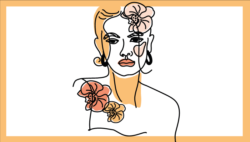 Alfombra vinílica moderna elegante retrato floral - TenVinilo