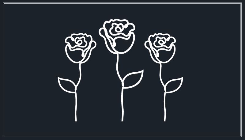 Alfombra vinílica flores representación botánica en boceto - TenVinilo