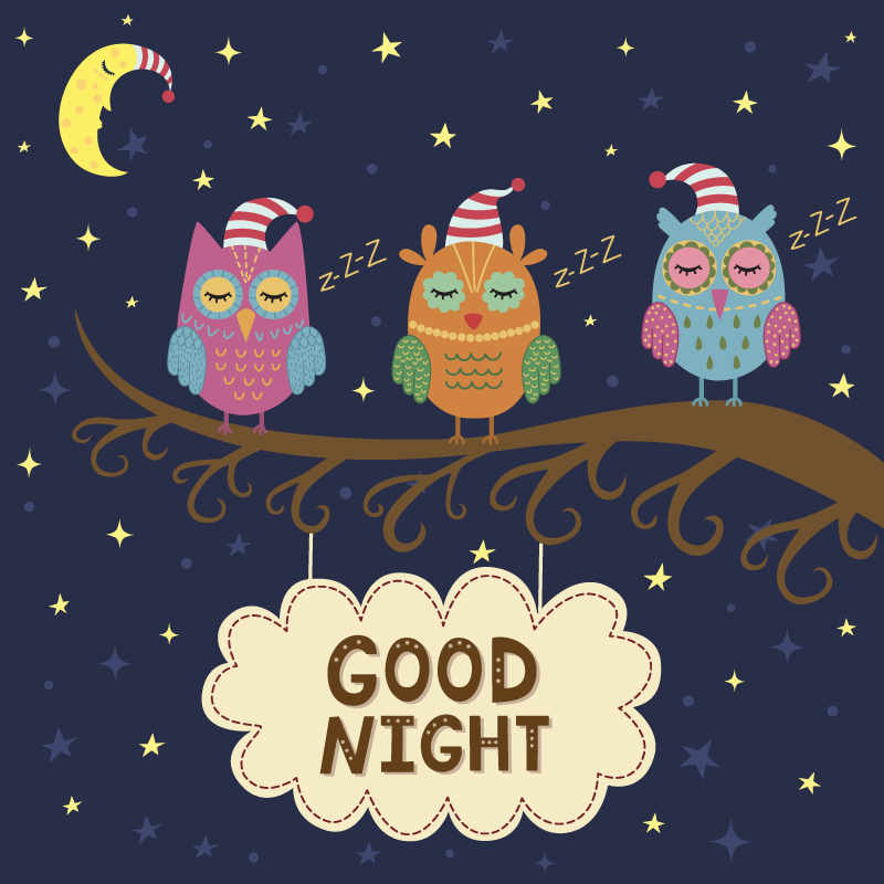 Alfombra vinílica animales trío de búhos dormilones - TenVinilo