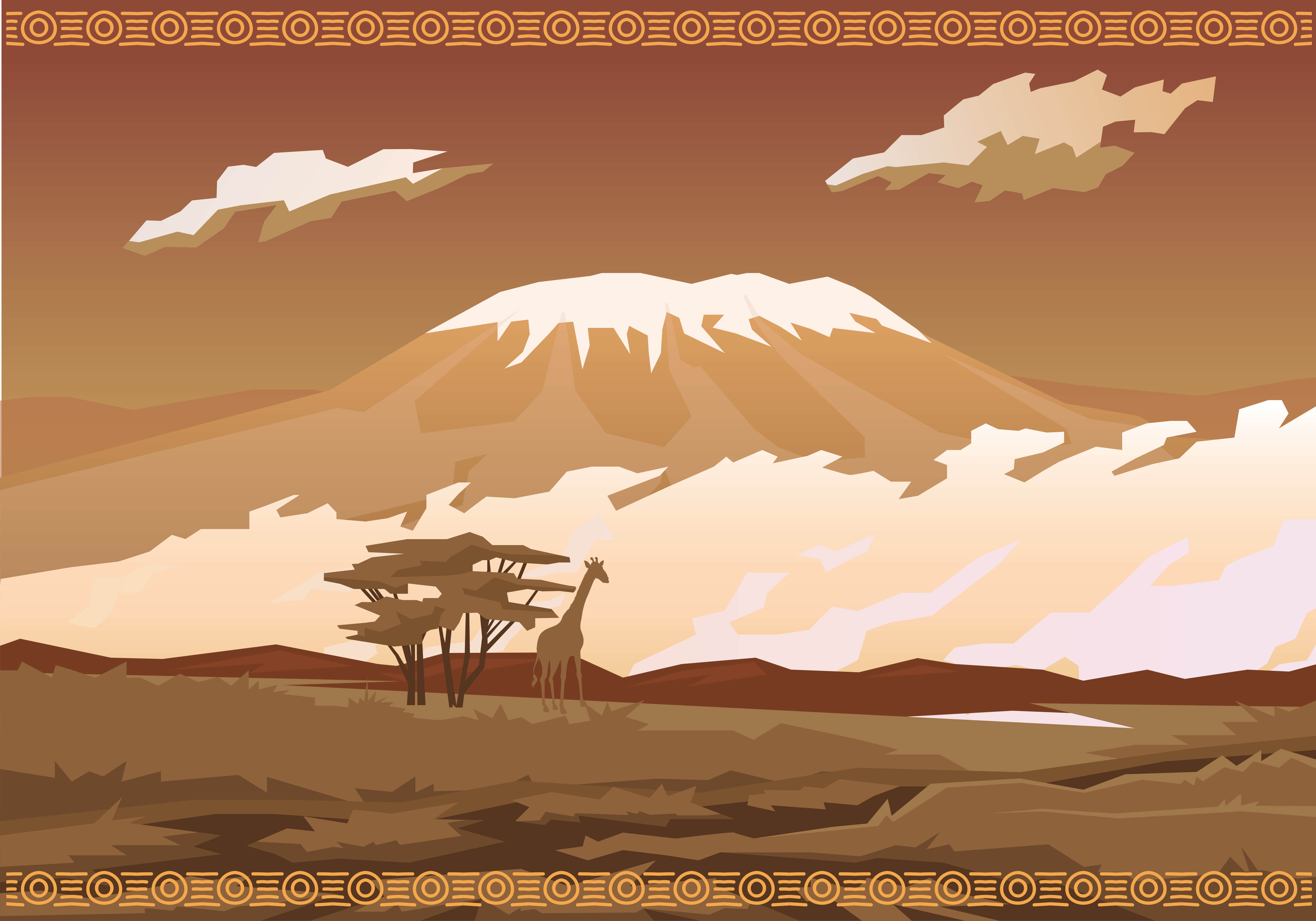 Alfombra vinílica naturaleza paisaje Kilimanjaro - TenVinilo