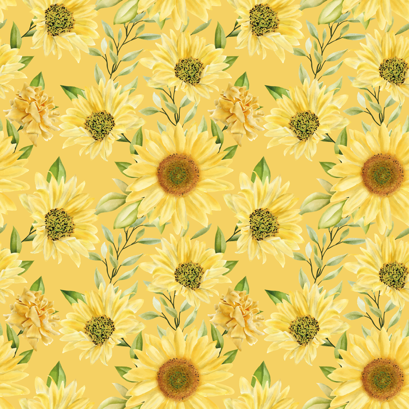 Alfombra vinílica flores emblema del girasol - TenVinilo