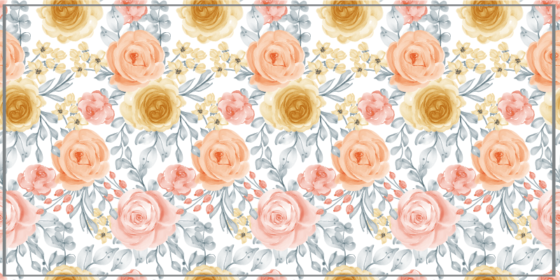 Alfombra vinílica entrada emblema de flor - TenVinilo