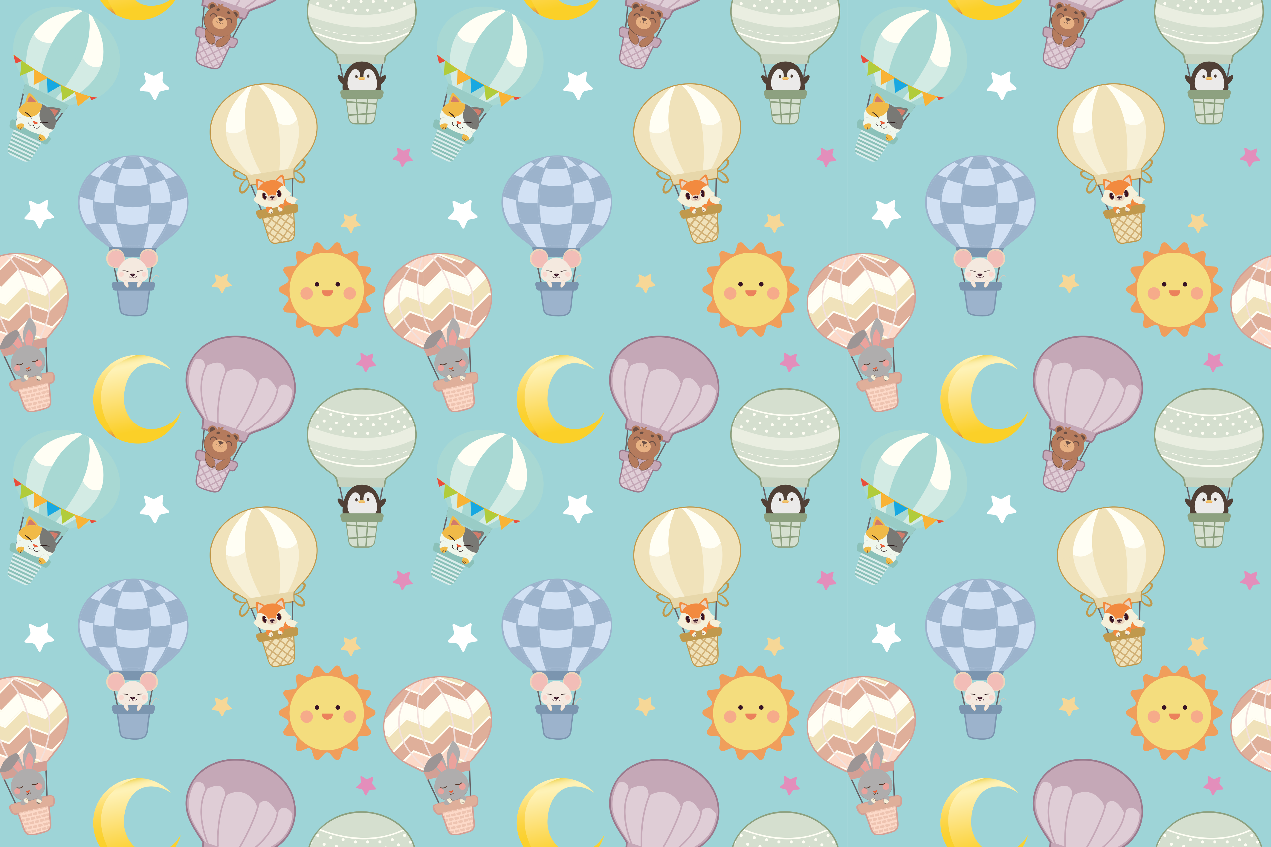 Alfombra vinílica bebé aire caliente caprichoso - TenVinilo